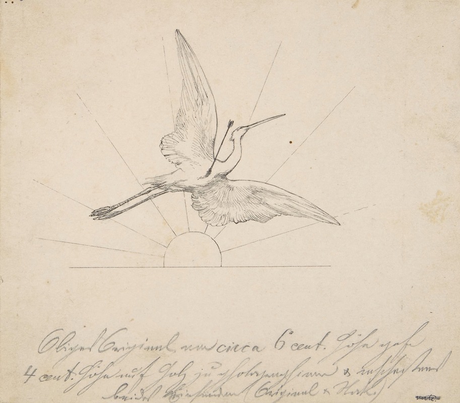 Wounded Crane with an Arrow in its Breast Before Setting Sun — Max Klinger