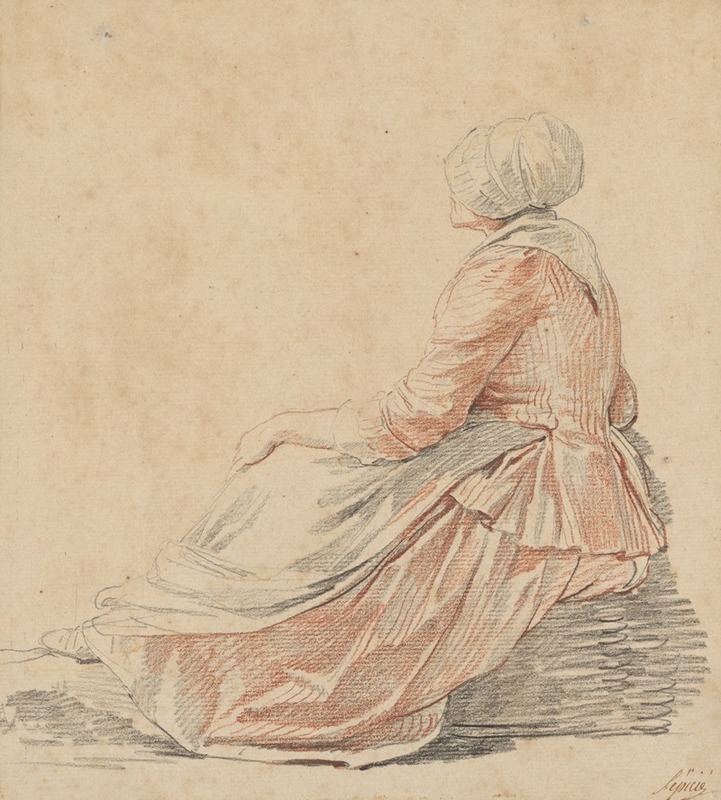 Seated Woman in Profile by Николя Бернар Леписи, 1774 — digital art print download