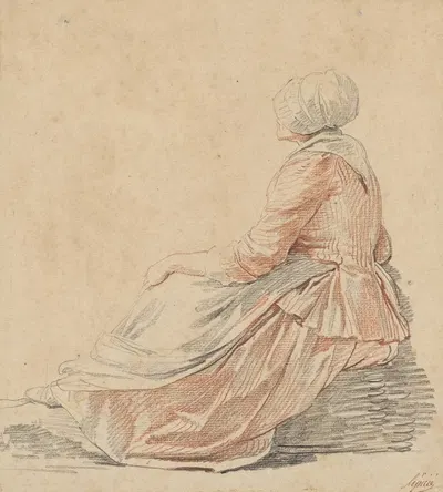Seated Woman in Profile by Nicolas Bernard Lépicié, 1774 — digital art print download