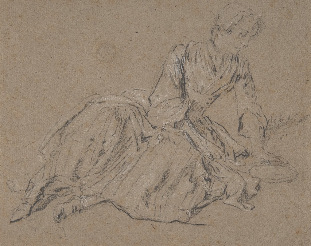 Woman Seated on the Ground — Nicolas Lancret