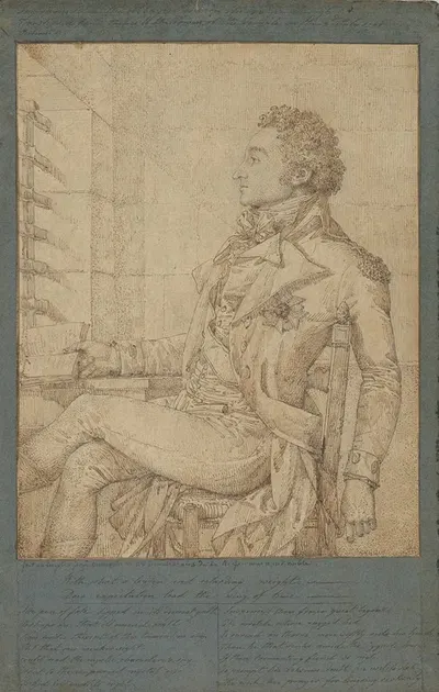 Portrait of Sir Sidney Smith in the Temple Prison by Philippe-Auguste Hennequin, 1796 — digital art print download