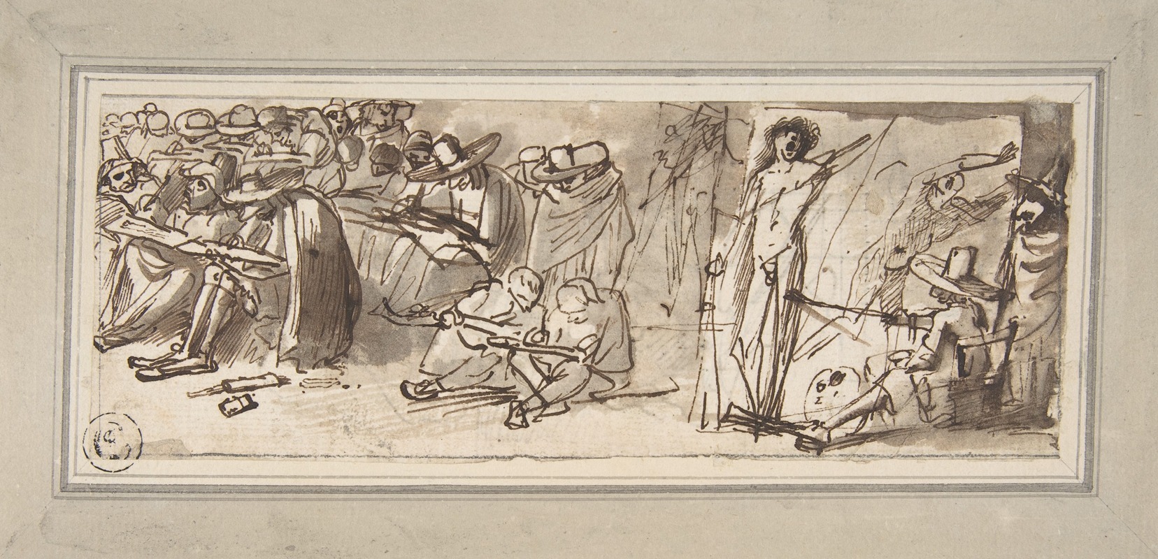 Artists Drawing and Painting in a Studio — Pier Francesco Mola