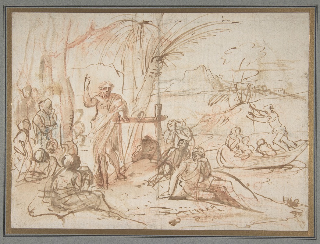 Saint John the Baptist Preaching. by Pier Francesco Mola — digital art print download