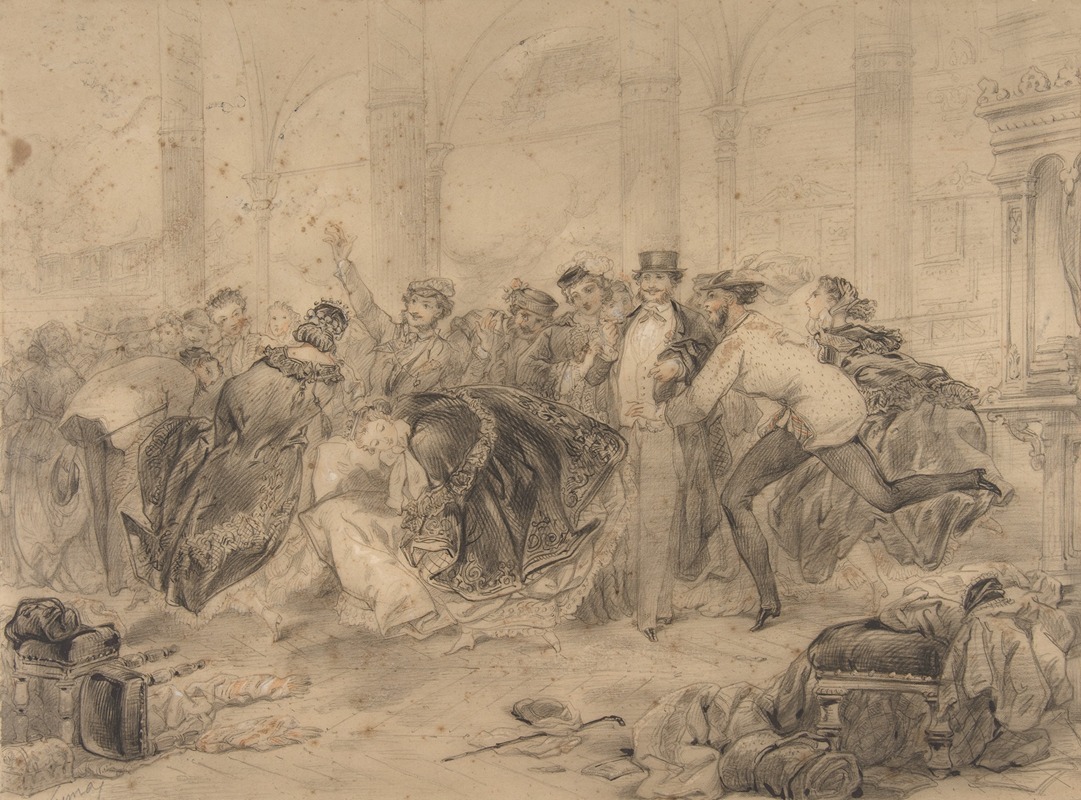 Crowd Leaving a Theatre by Пьер-Нюма Бассаж — digital art print download