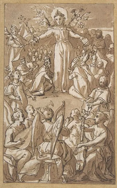 The Virgin Surrounded by Angels and Representatives of Secular and Ecclesiastical Authorities by Pieter de Jode I — digital…
