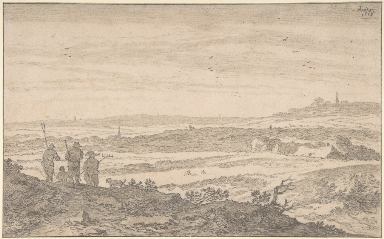 Landscape with Figures by Питер де Молейн, 1659 — digital art print download