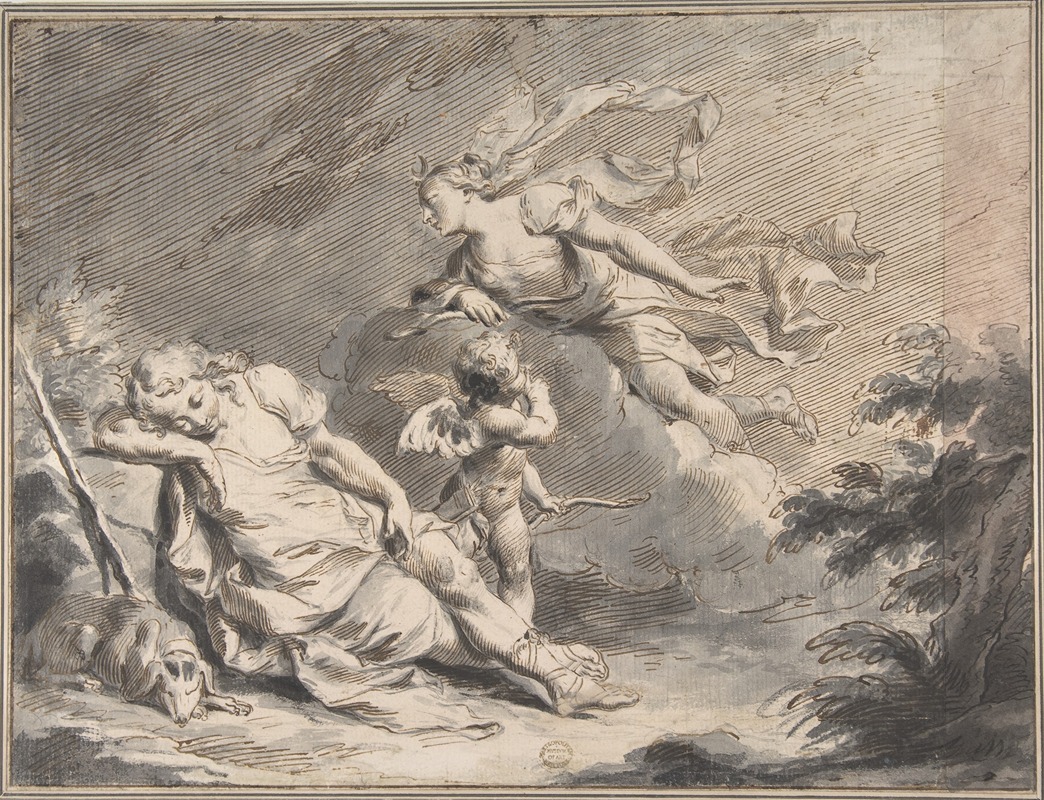 Diana Visiting the Sleeping Endymion by Pietro Antonio Novelli, 1729–1804 — digital art print download