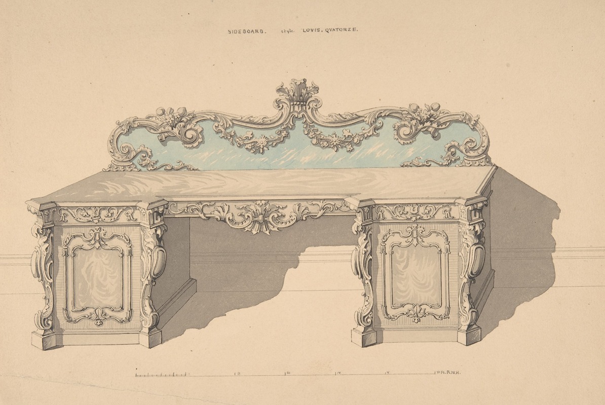Design for Sideboard, Louis Quatorze Style by Robert William Hume, 1835–1900 — digital art print download