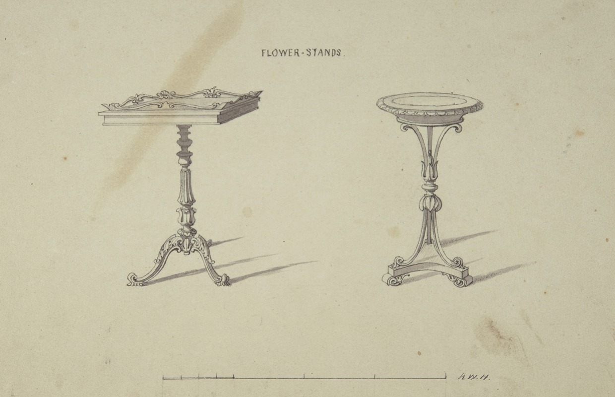 Two Designs for Flower Stands by Robert William Hume, 1835–1900 — digital art print download
