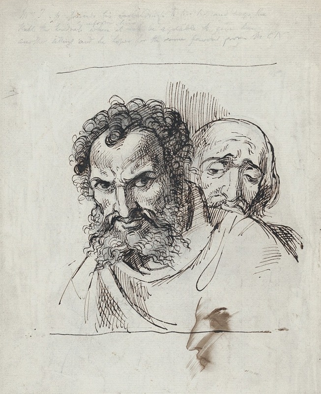 Two Male Heads by Теодор фон Холст — digital art print download