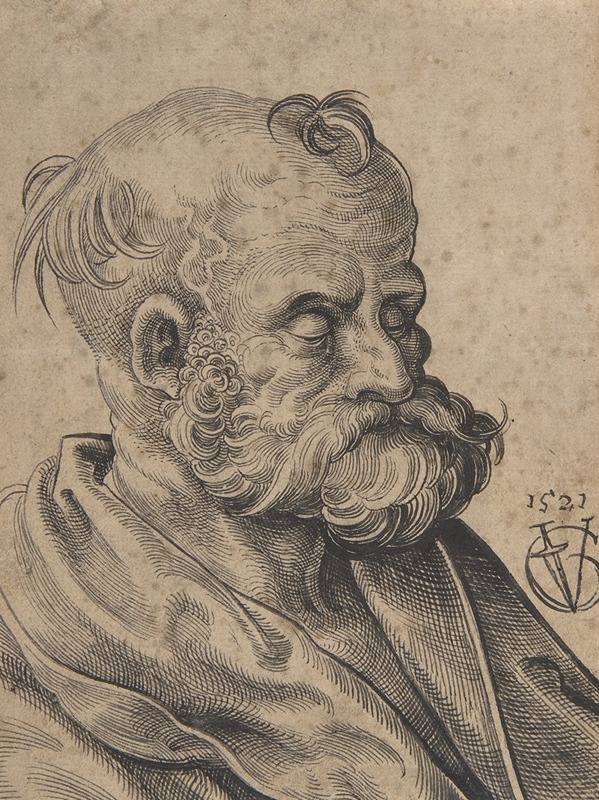 Bust of a Bearded Old Man by Urs Graf, 1521 — digital art print download