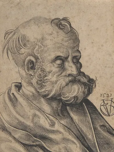Bust of a Bearded Old Man by Urs Graf, 1521 — digital art print download