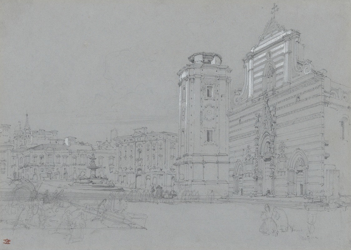 Piazza del Duomo, Messina, Sicily by Уильям Лейтон Литч — digital art print download