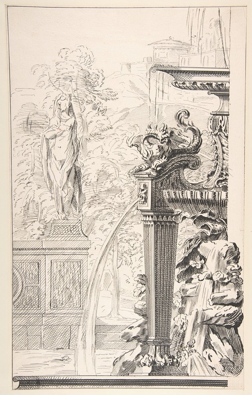 Study for a Garden Capriccio by Workshop of Gilles-Marie Oppenord — digital art print download