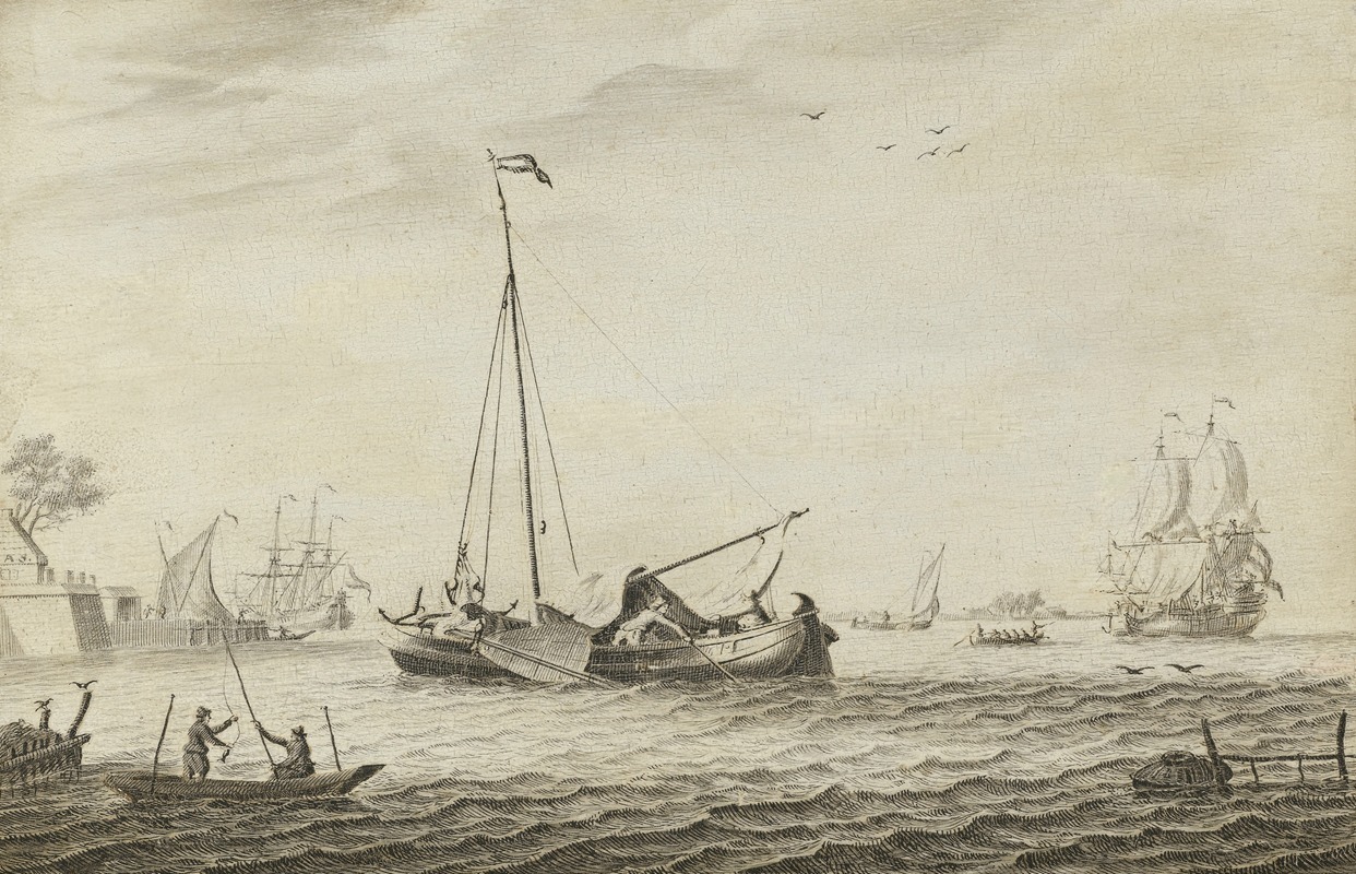 A Kaag And Other Vessels by Adriaen Cornelisz. van der Salm — digital art print download