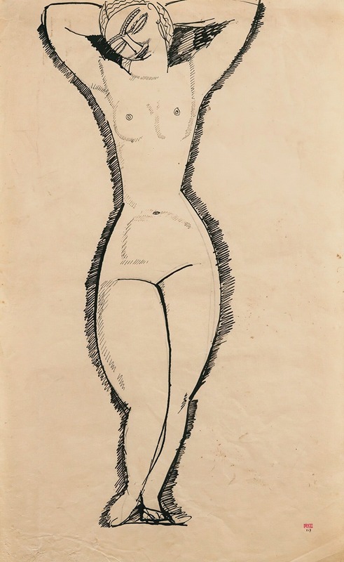 Nu De Face, Bras Levés by Amedeo Modigliani, 1911 — digital art print download