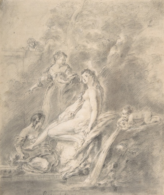 Bathsheba at the Bath by Антуан Песне, 1750 — digital art print download
