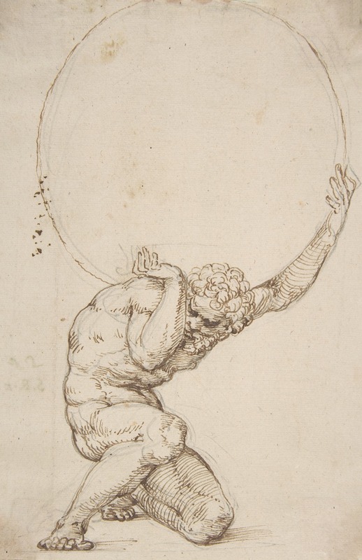Crouching Figure of Atlas — Baldassare Peruzzi