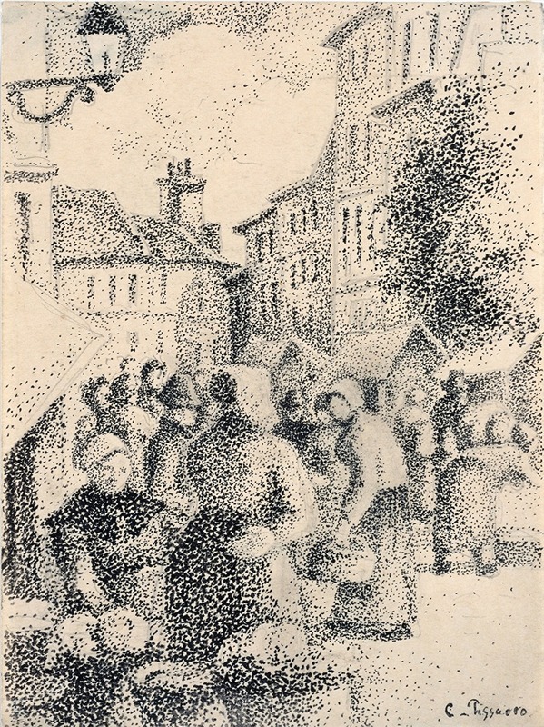 Marketplace in Pontoise — Camille Pissarro