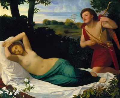 Cupid and Psyche by Alphonse Legros — digital art print download