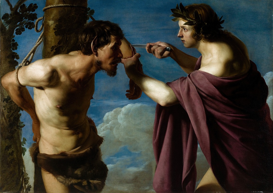 Apollo and Marsyas by Bartolomeo Manfredi — digital art print download