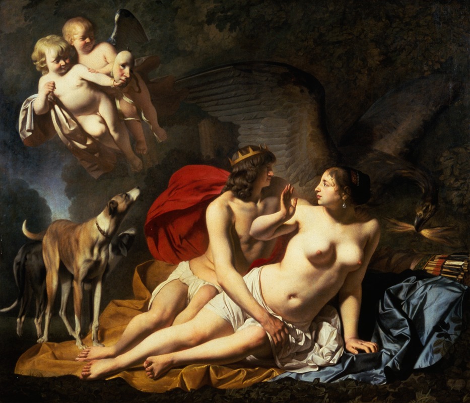 Jupiter and Callisto by Caesar Van Everdingen, 1655 — digital art print download
