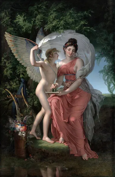 Erato, Muse of Lyrical Poetry by Charles Meynier, 1800 — digital art print download