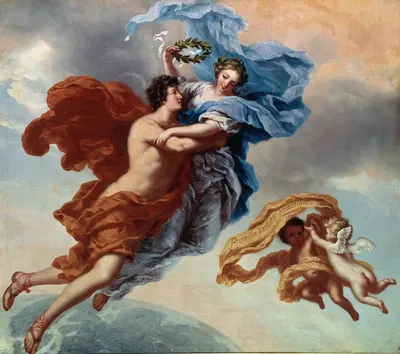 Dygdens belöning, allegori by Давид Клёкер Эренштраль, 1680 — digital art print download