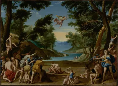 Cupid and Pan by Federico Zuccaro — digital art print download