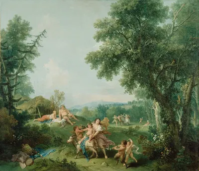 Landscape With The Education of Bacchus by Франческо Цуккарелли, 1744 — digital art print download