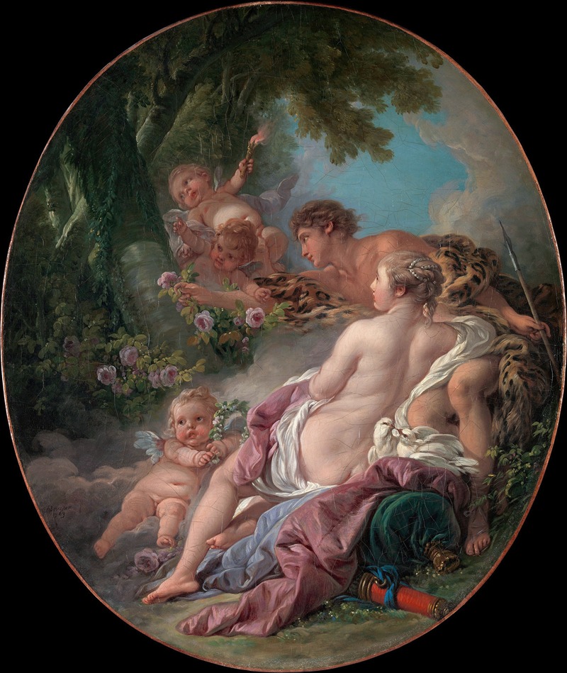 Angelica and Medoro by Франсуа Буше, 1763 — digital art print download