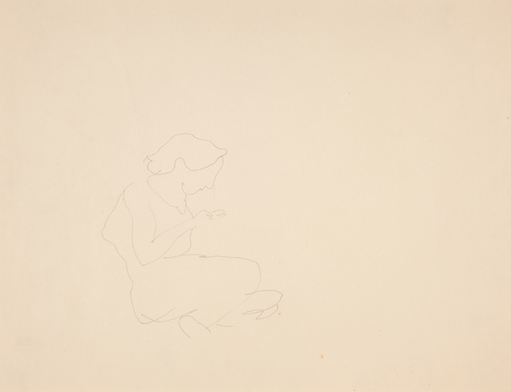 Seated Woman Looking Down by Чарльз Демут — digital art print download