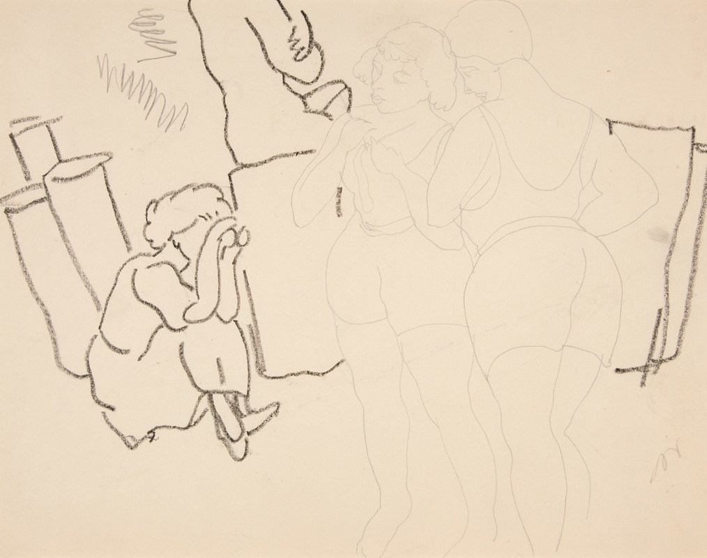 Four Figures on Beach, probably in Provincetown — Charles Demuth
