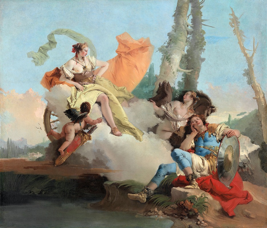 Armida Encounters The Sleeping Rinaldo by Giovanni Battista Tiepolo, 1742 — digital art print download