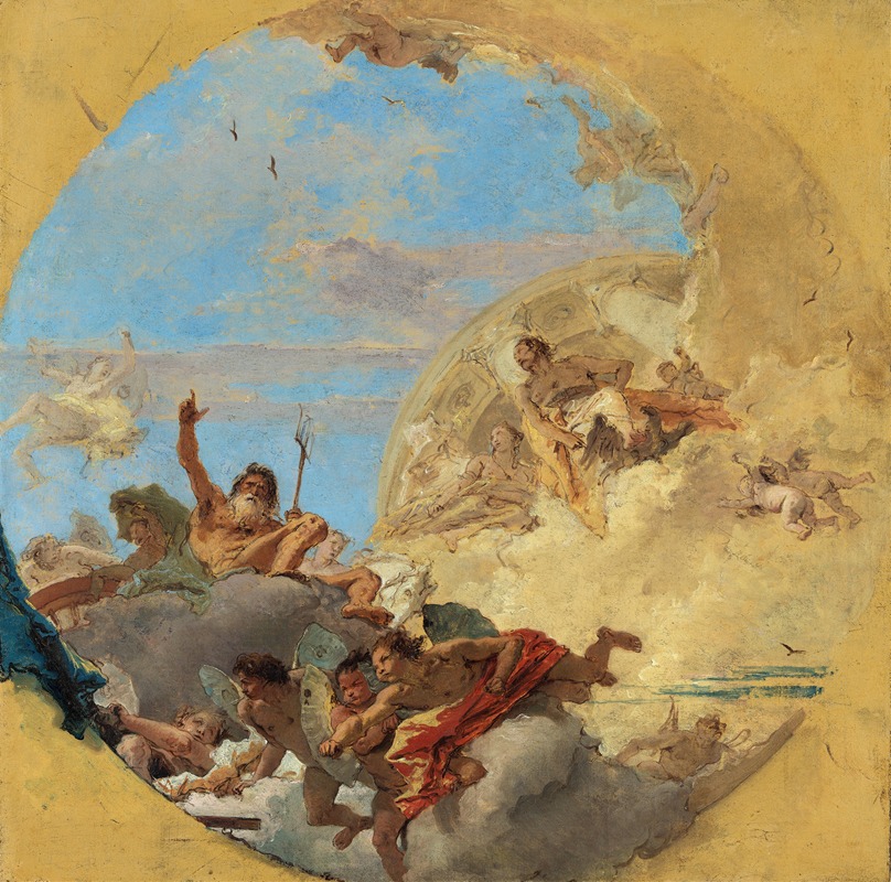 Neptune and The Winds by Джованни Баттиста Тьеполо — digital art print download