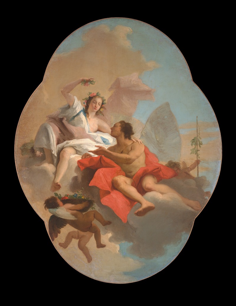 Flora And zephyr by Giovanni Domenico Tiepolo — digital art print download
