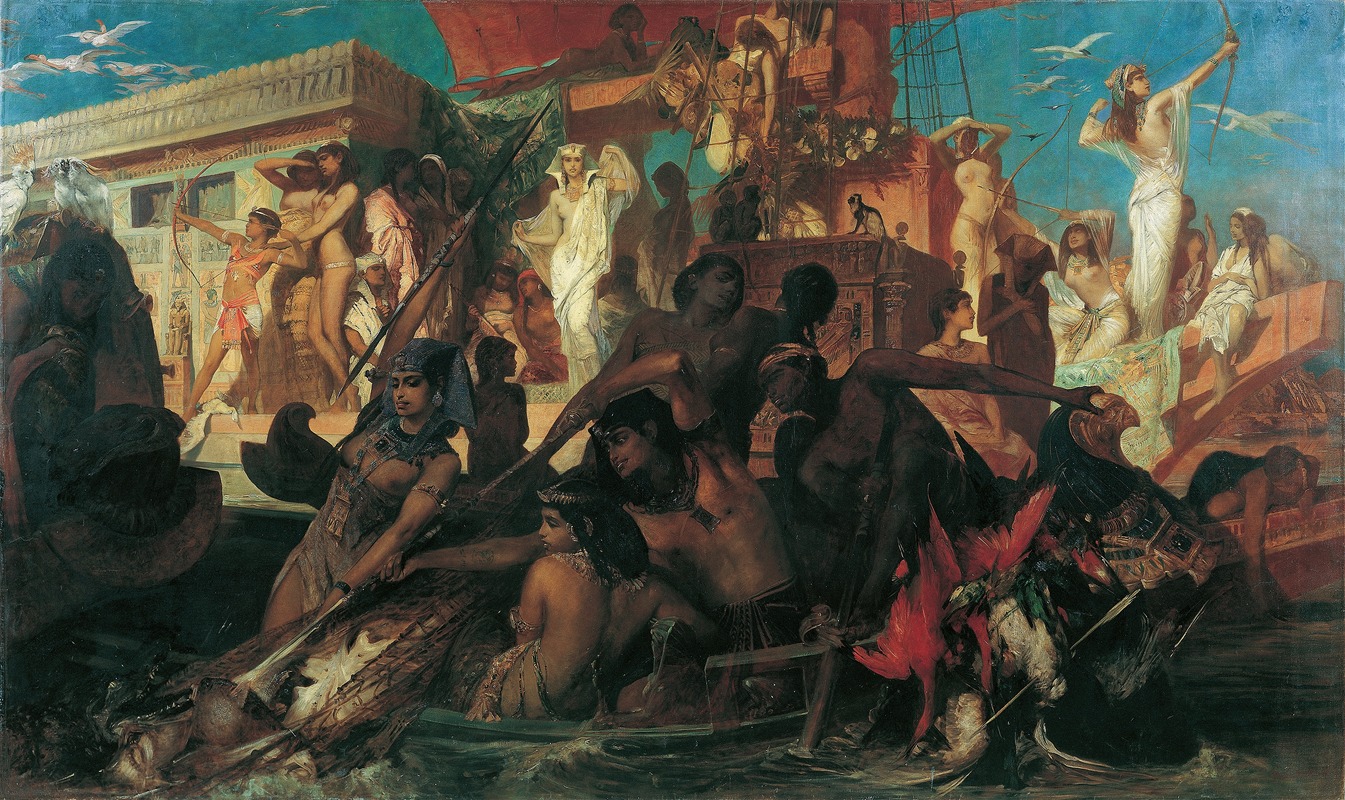 The Nile Hunt by Hans Makart, 1876 — digital art print download