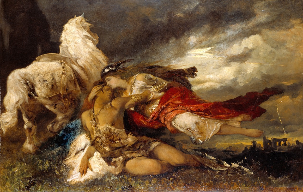 Valkyrie and a Dying Hero by Ганс Макарат — digital art print download