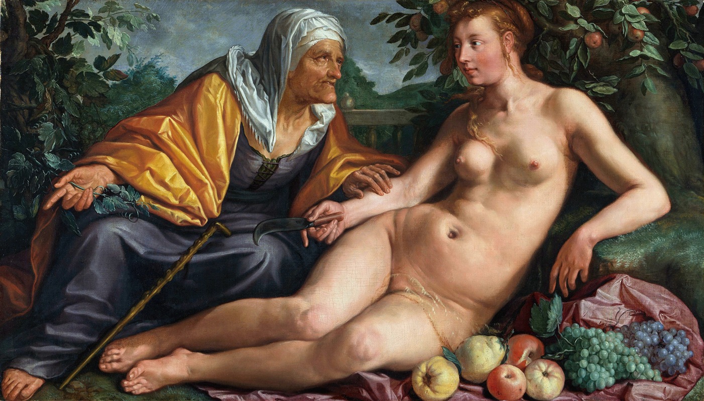 Vertumnus and Pomona by Генрик Гольциус, 1613 — digital art print download