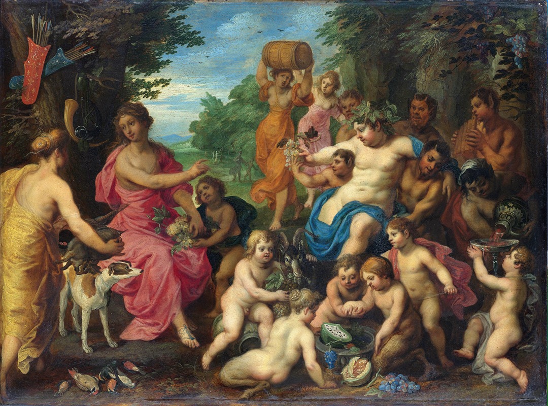 Bacchus and Diana by Hendrik van Balen, 1600 - 1632 — digital art print download