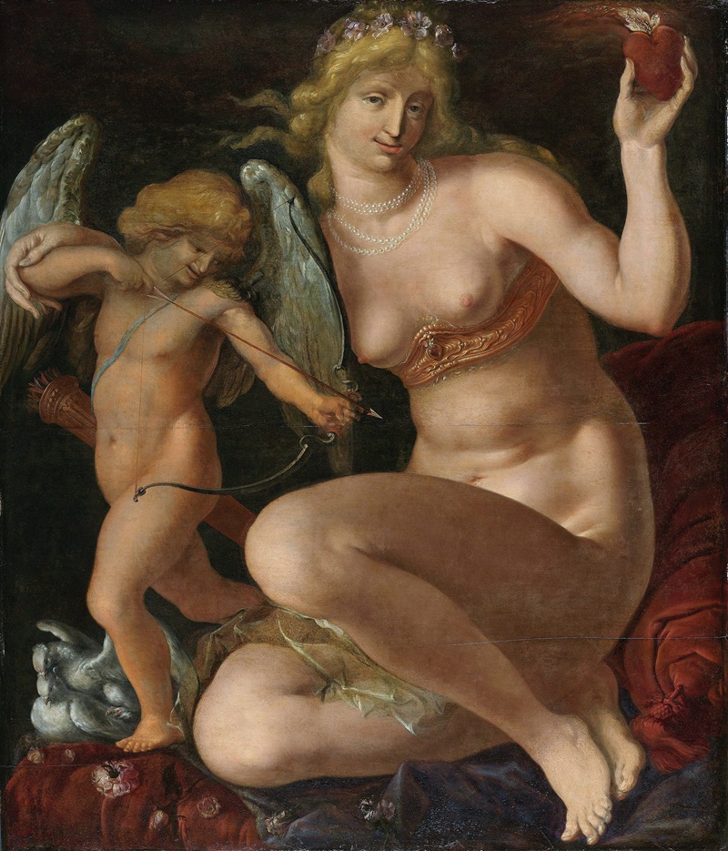 Venus and Amor by Якоб де Гейн II, 1605 - 1610 — digital art print download