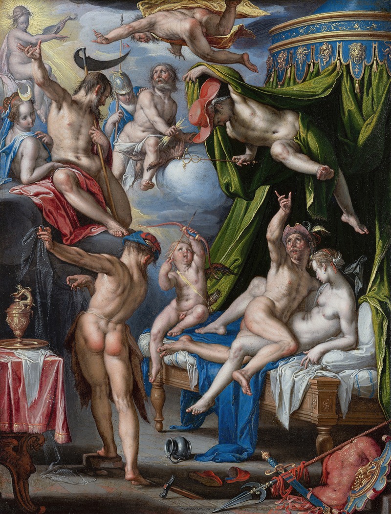 Mars and Venus Surprised By Vulcan by Иоахим Втеваль, 1601 — digital art print download