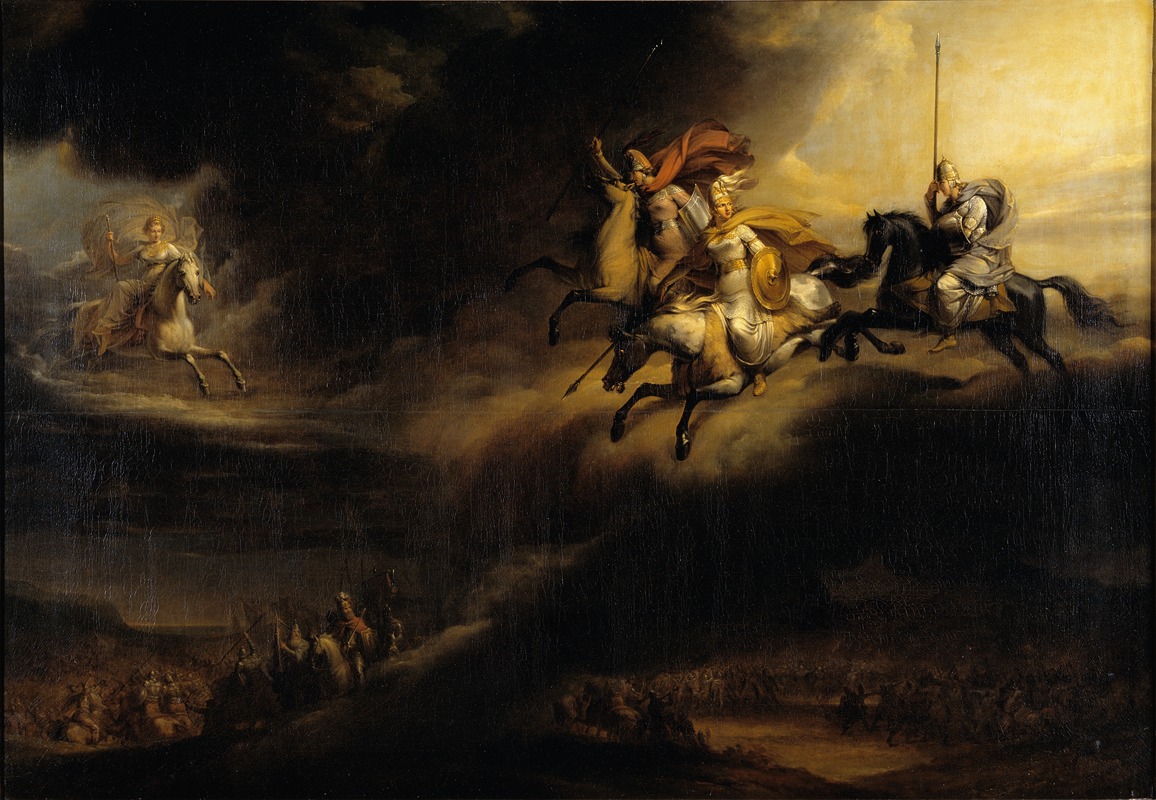 Valkyries Riding Into Battle by Йохан Густаф Сандберг — digital art print download