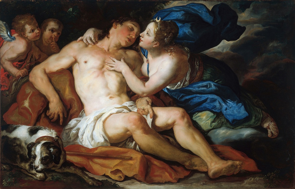 Diana and Endymion by Иоганн Михаэль Роттмайр, 1690 — digital art print download