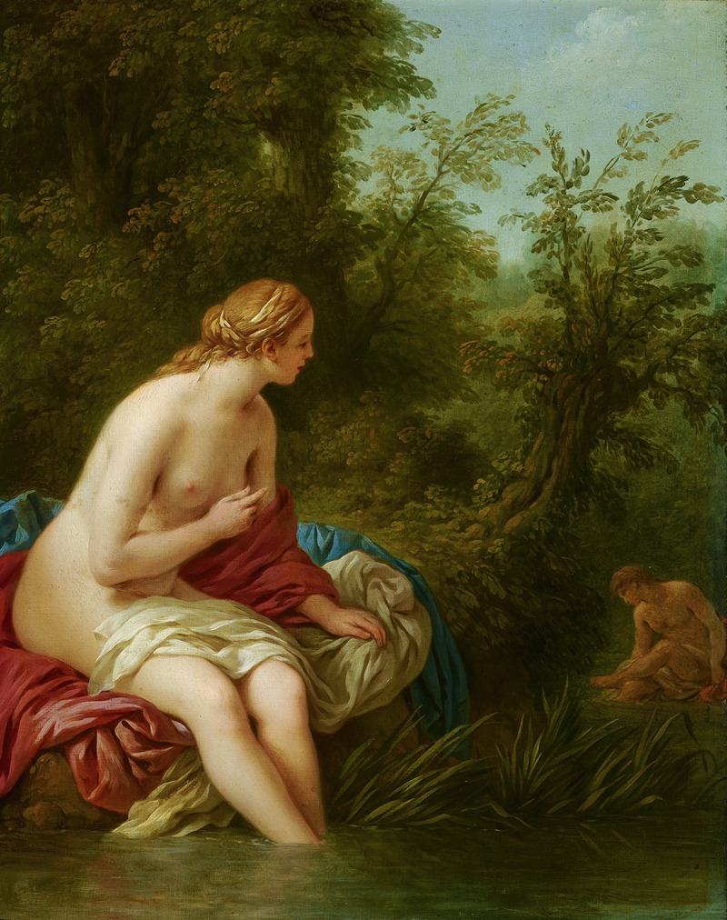 Landscape With Salmacis and Hermaphroditus by Луи-Жан-Франсуа Лагрене, 1773 — digital art print download