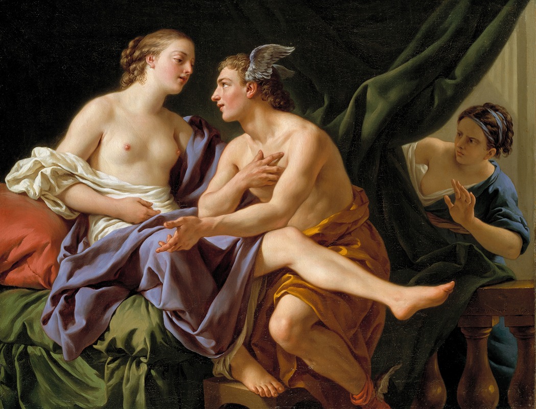 Mercury, Herse and Aglaura by Луи-Жан-Франсуа Лагрене, 1767 — digital art print download