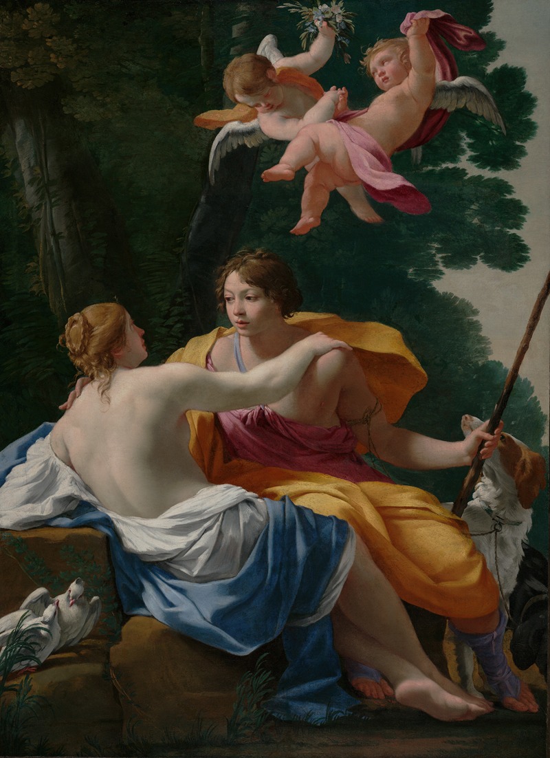 Venus and Adonis by Simon Vouet, 1642 — digital art print download