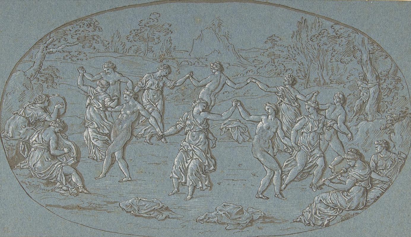 Dancing Nymphs in a Glade by Circle of Bernard Picart — digital art print download