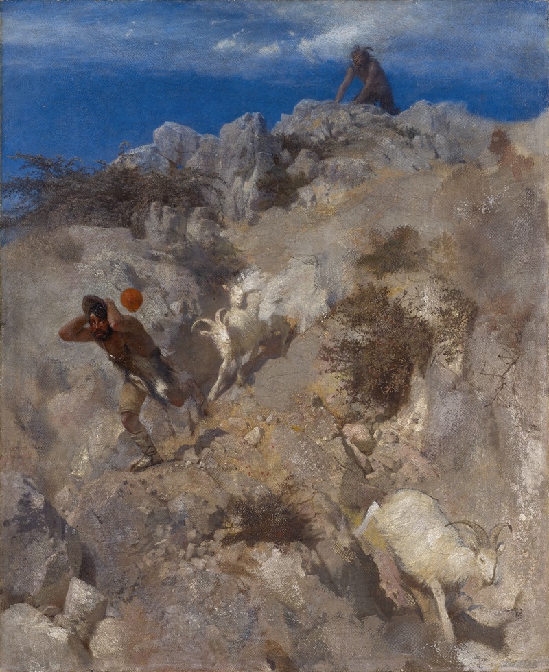Pan Frightening A Shepherd (Terrified Panic) by Арнольд Бёклин, 1865 — digital art print download