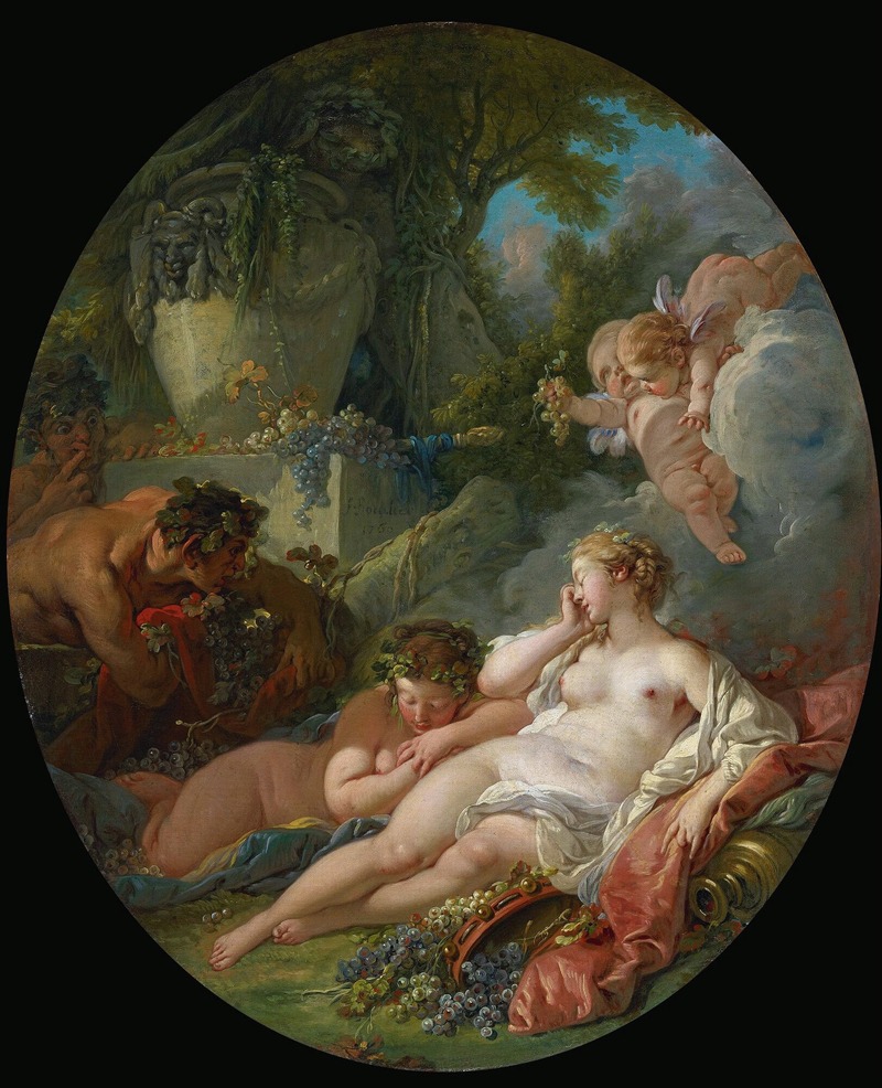 Sleeping Bacchantes Surprised By Satyrs by Франсуа Буше, 1760 — digital art print download